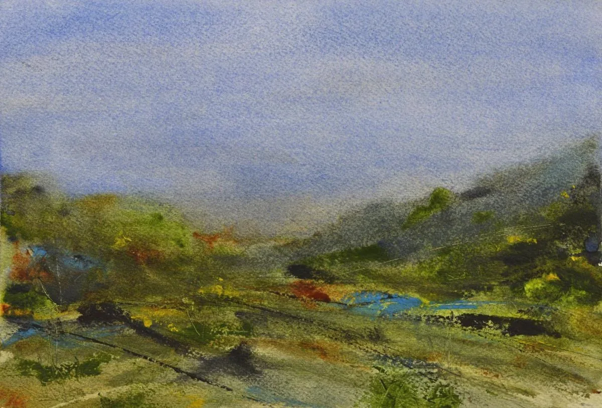 Colorful Fields I, a watercolor artwork by Philip Hossu.