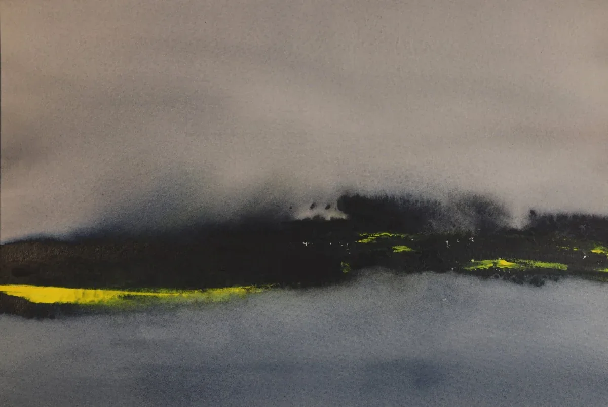 Illness Fragment A, a watercolor artwork by Philip Hossu.