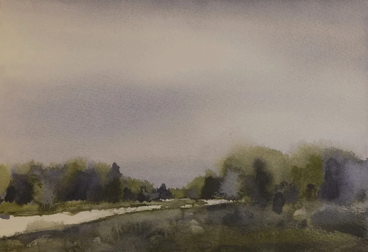 Forever Flowing, a watercolor artwork by Philip Hossu.