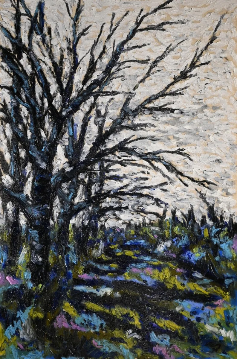 Gholson in Spring II, an oil pastel artwork by Philip Hossu.