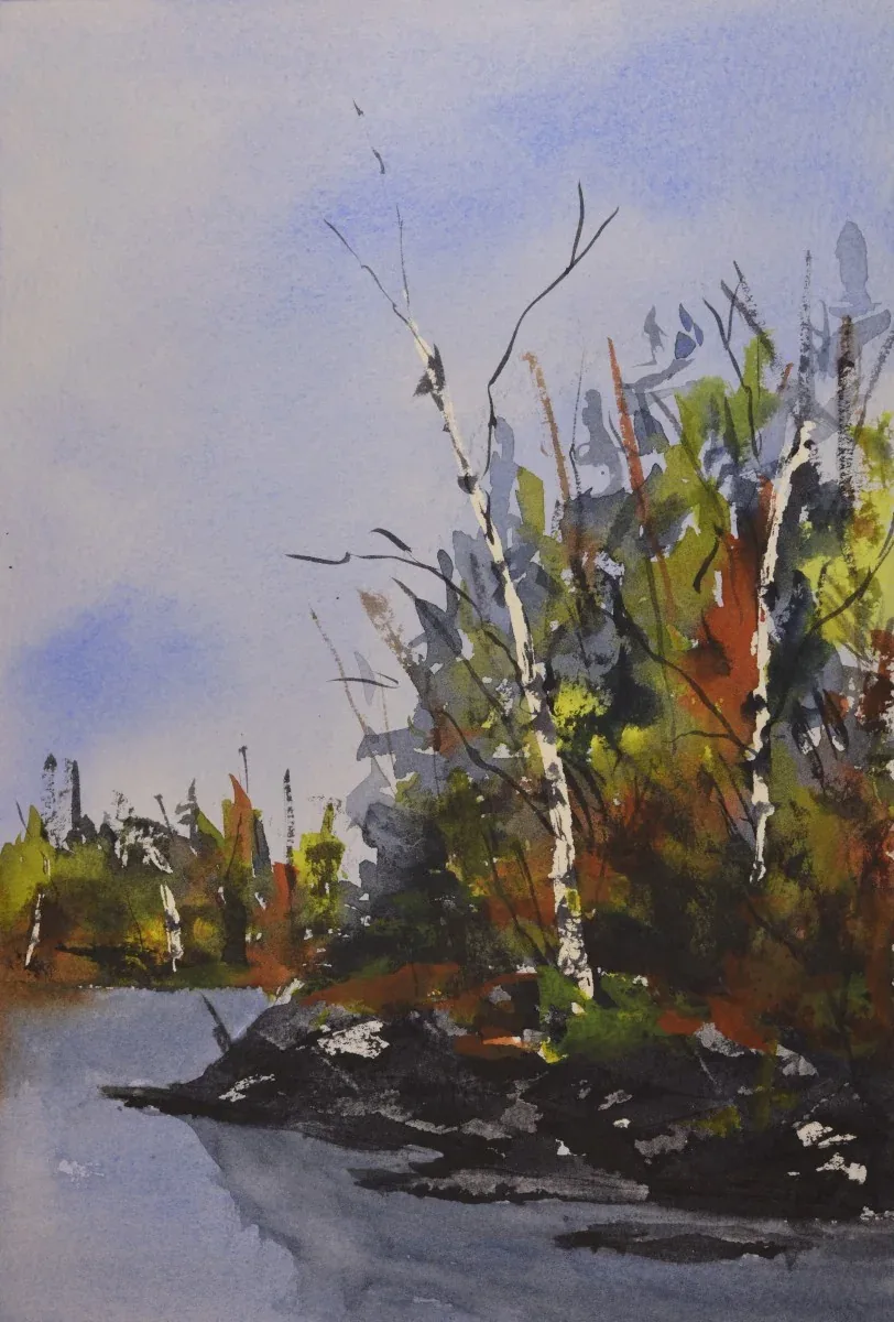Greenstone Ontario, a watercolor artwork by Philip Hossu.