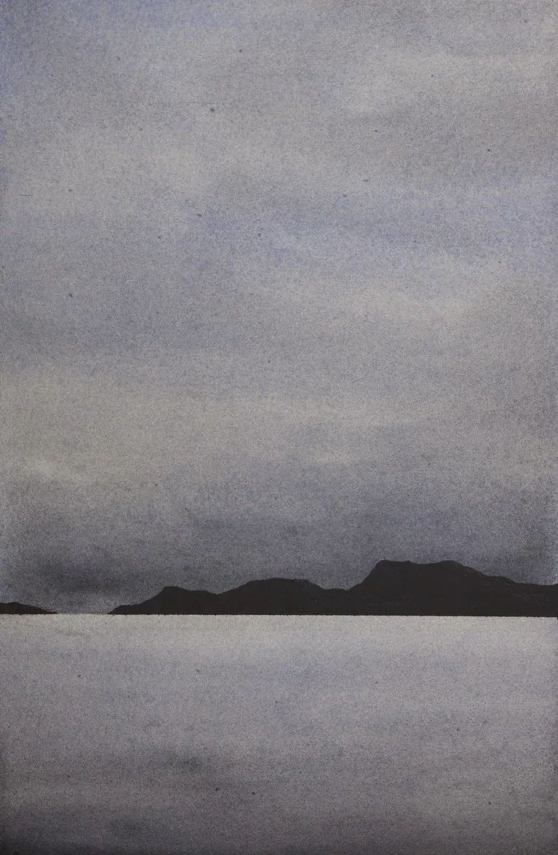 Nipigon Bay Silhouette, a watercolor artwork by Philip Hossu.