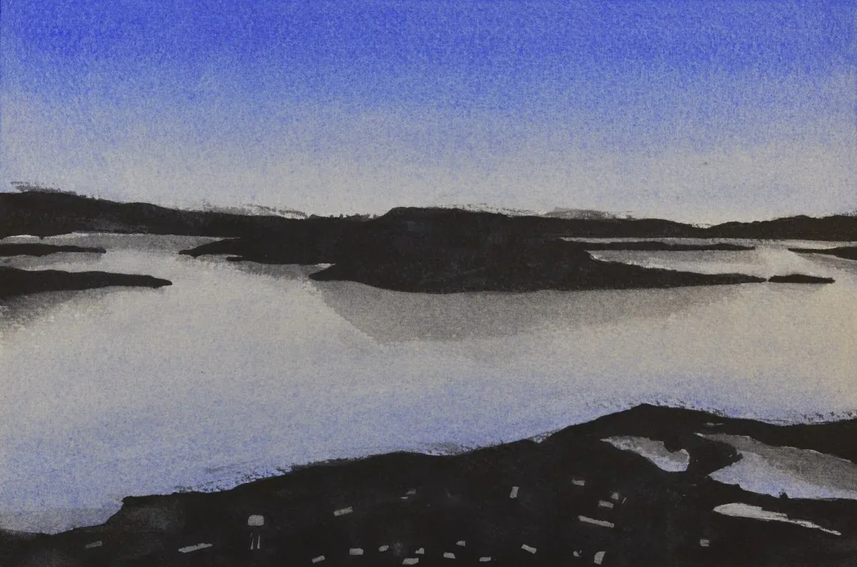 Red Rock, Ontario -- Abstract, a watercolor artwork by Philip Hossu.